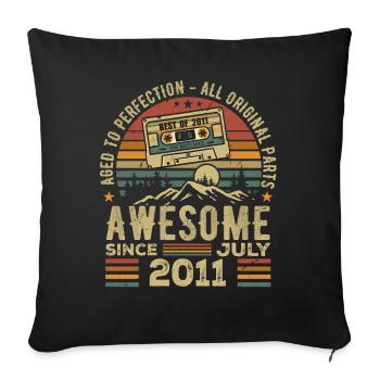 2011 Juillet | Né en Juillet 2011 | Juillet 2011 - Housse de coussin décorative 45 x 45 cm - noir - Devant