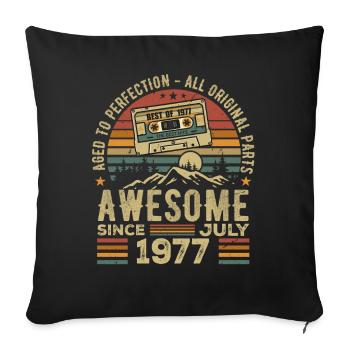 1977 Juillet | Né en Juillet 1977 | Juillet 1977 - Housse de coussin décorative 45 x 45 cm - noir - Devant