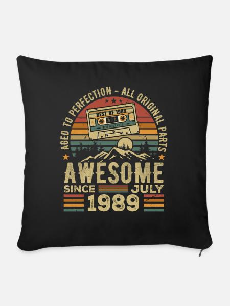 1989 Juli | Jahrgang Juli 1989 | Juli 1989 - Sofakissenbezug 45 x 45 cm - Schwarz