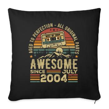 2004 July | Born in July 2004 | July 2004 - Sofa pillowcase 17,3'' x 17,3'' (45 x 45 cm) - black - Front