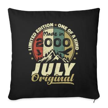 July 2000 Birthday Gift 2000 July 2000 - Sofa pillowcase 17,3'' x 17,3'' (45 x 45 cm) - black - Front