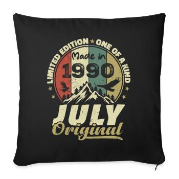 Juli 1990 Geburtstagsgeschenk 1990 Juli 1990 - Sofakissenbezug 45 x 45 cm - Schwarz - Vorne