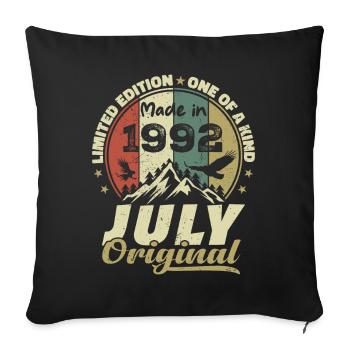 Juli 1992 Geburtstagsgeschenk 1992 Juli 1992 - Sofakissenbezug 45 x 45 cm - Schwarz - Vorne