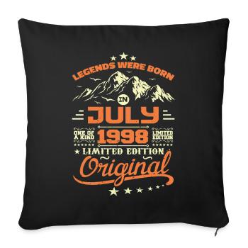 Juillet 1998 Cadeau D’anniversaire Juillet 1998 - Housse de coussin décorative 45 x 45 cm - noir - Devant