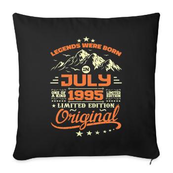Juillet 1995 Cadeau D’anniversaire Juillet 1995 - Housse de coussin décorative 45 x 45 cm - noir - Devant
