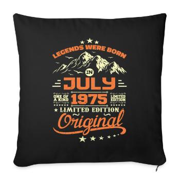 July 1975 Birthday Gift July 1975 - Sofa pillowcase 17,3'' x 17,3'' (45 x 45 cm) - black - Front