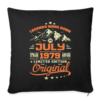 Juillet 1979 Cadeau D’anniversaire Juillet 1979 - Housse de coussin décorative 45 x 45 cm - noir - Devant