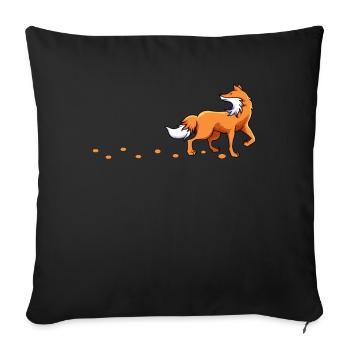 Fox Lover Fox Tracks Foxes Footprints Trail - Sofa pillowcase 17,3'' x 17,3'' (45 x 45 cm) - black - Front