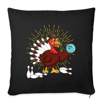 Quilles à la dinde de Thanksgiving à la dinde - Housse de coussin décorative 45 x 45 cm - noir - Devant