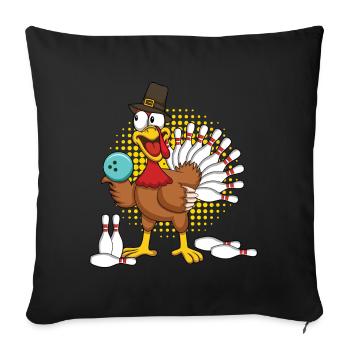 Quilles de dinde de Thanksgiving fraîches - Housse de coussin décorative 45 x 45 cm - noir - Devant