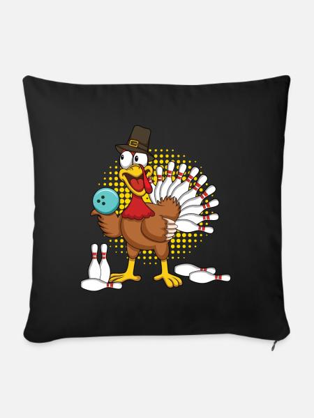 Cooles Truthahn-Thanksgiving-Truthahn-Bowling - Sofakissenbezug 45 x 45 cm - Schwarz