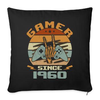 Gamer Since 1960 - Gaming Geburtstagsgeschenk 1960 - Sofakissenbezug 45 x 45 cm - Schwarz - Vorne