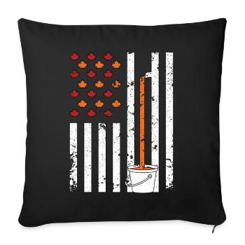 Maple Tapping Flag Maple Tree Maple Leaf - Sofa pillowcase 17,3'' x 17,3'' (45 x 45 cm) - black - Front
