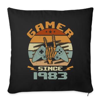 Gamer Since 1983 - Gaming Birthday Gift 1983 - Sofa pillowcase 17,3'' x 17,3'' (45 x 45 cm) - black - Front