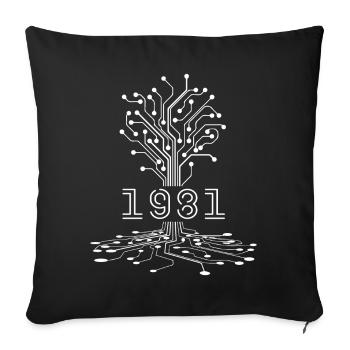Cadeau Anniversaire 1981 Gaming, Cadeau Gamer 1981 - Housse de coussin décorative 45 x 45 cm - noir - Devant