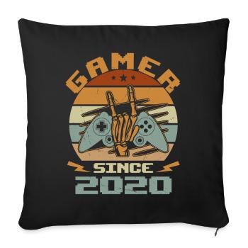 Gamer seit 2020 - Gaming-Jubiläumsgeschenk 2020 - Sofakissenbezug 45 x 45 cm - Schwarz - Vorne