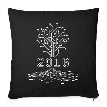 Cadeau Anniversaire 2016 Gaming, Cadeau Gamer 2016 - Housse de coussin décorative 45 x 45 cm - noir - Devant