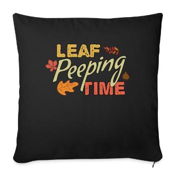 Temps d’observation des feuilles Feuillage Aperçu des feuilles - Housse de coussin décorative 45 x 45 cm - noir - Devant