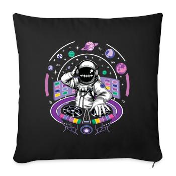 Astronaut DJ Music Hard Techno Dark Tekno - Sofa pillowcase 17,3'' x 17,3'' (45 x 45 cm) - black - Front