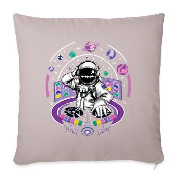 Astronaute DJ Musique Hard Techno Dark Tekno - Housse de coussin décorative 45 x 45 cm - taupe clair - Devant
