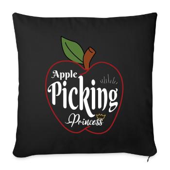 Apple Picking Princess Apple Harvest Season - Sofa pillowcase 17,3'' x 17,3'' (45 x 45 cm) - black - Front