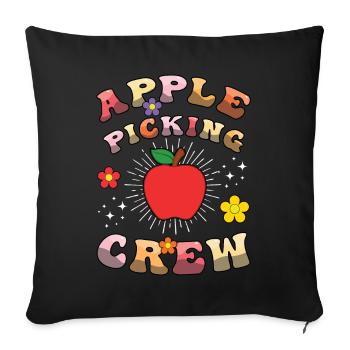 Apple Picking Crew Apple Picker Apple Season - Sofa pillowcase 17,3'' x 17,3'' (45 x 45 cm) - black - Front