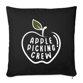 Apple Picking Crew Apple Harvest Season - Sofa pillowcase 17,3'' x 17,3'' (45 x 45 cm) - black - Front