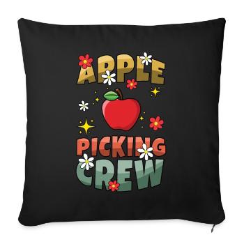 Apple Picking Crew Apple Picker Apple Season Retro - Sofa pillowcase 17,3'' x 17,3'' (45 x 45 cm) - black - Front