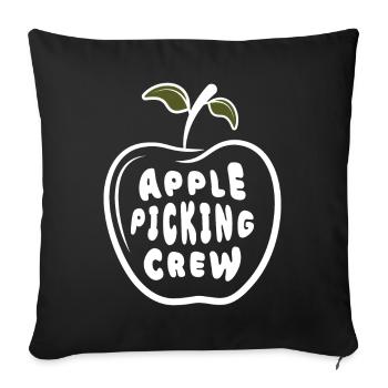 Funny Apple Picking Crew Apple Harvest Season - Sofa pillowcase 17,3'' x 17,3'' (45 x 45 cm) - black - Front