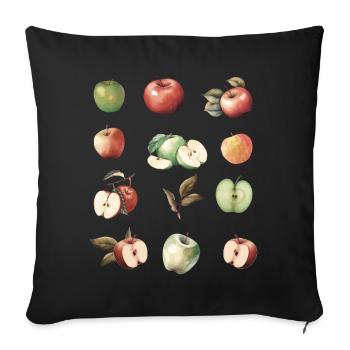 Different Apple Varieties - Sofa pillowcase 17,3'' x 17,3'' (45 x 45 cm) - black - Front