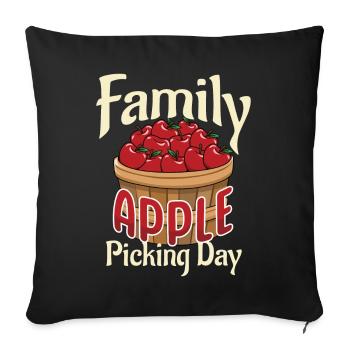 Family Apple Picking Day Apple Picker - Sofa pillowcase 17,3'' x 17,3'' (45 x 45 cm) - black - Front