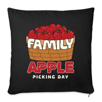 Family Apple Picking Day Apple Picker Apple Season - Sofa pillowcase 17,3'' x 17,3'' (45 x 45 cm) - black - Front