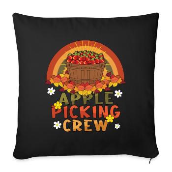 Apple Picking Crew Fall Autumn Apple Picker - Sofa pillowcase 17,3'' x 17,3'' (45 x 45 cm) - black - Front