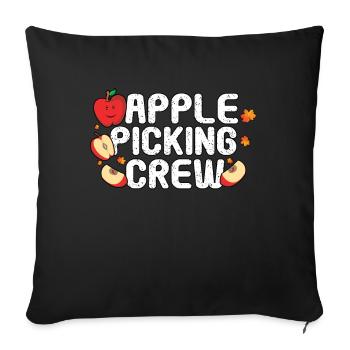 Cute Apple Picking Crew Fall Autumn Apple Picker - Sofa pillowcase 17,3'' x 17,3'' (45 x 45 cm) - black - Front