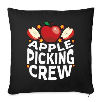 Kawaii Apple Picking Crew Fall Autumn Apple Picker - Sofa pillowcase 17,3'' x 17,3'' (45 x 45 cm) - black - Front