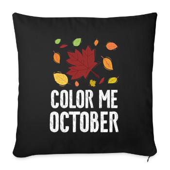 Color Me Octobre Feuille Peeper Feuillage Feuille Peeping - Housse de coussin décorative 45 x 45 cm - noir - Devant
