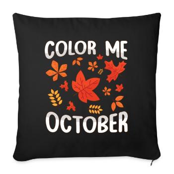Color Me Octobre Feuille Peeper Feuille Feuille Voyeur - Housse de coussin décorative 45 x 45 cm - noir - Devant