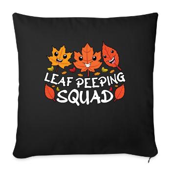 Escouade de voyeurs de feuilles Feuillage Leaf Peeper - Housse de coussin décorative 45 x 45 cm - noir - Devant