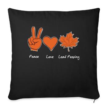 Feuille Voyeur Feuillage Paix Amour Feuille Voyeur - Housse de coussin décorative 45 x 45 cm - noir - Devant