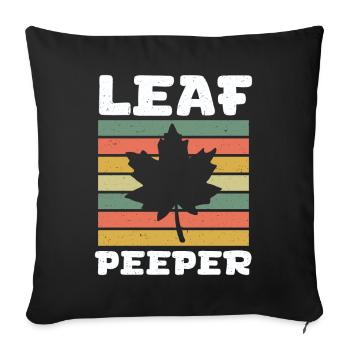 Blatt Peeper Retro Vintage Laub Blatt Peeping - Sofakissenbezug 45 x 45 cm - Schwarz - Vorne