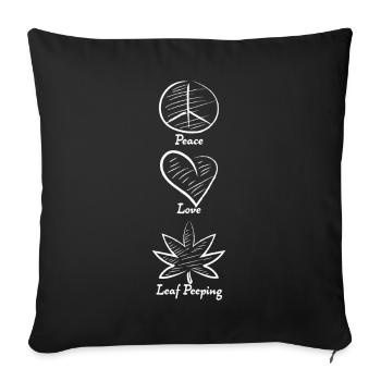 Paix Amour Feuille Voyeur Feuille Feuille Voyeur Feuillage - Housse de coussin décorative 45 x 45 cm - noir - Devant