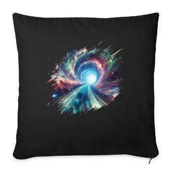 Wormhole to another galaxy - Sofa pillowcase 17,3'' x 17,3'' (45 x 45 cm) - black - Front