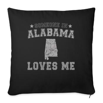 Someone In Alabama Loves Me Grunge - Sofa pillowcase 17,3'' x 17,3'' (45 x 45 cm) - black - Front