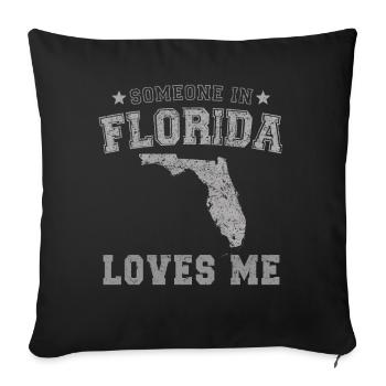 Someone In Florida Loves Me Grunge - Sofa pillowcase 17,3'' x 17,3'' (45 x 45 cm) - black - Front