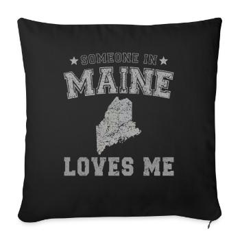 Quelqu’un dans le Maine m’aime Grunge - Housse de coussin décorative 45 x 45 cm - noir - Devant