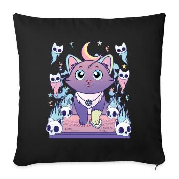 Ouija Cat Kawaii Occult Satanic Pastel - Sofa pillowcase 17,3'' x 17,3'' (45 x 45 cm) - black - Front