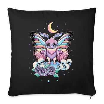 Mottenmann Mottenmann Kawaii Okkultes Satanisches Pastell - Sofakissenbezug 45 x 45 cm - Schwarz - Vorne