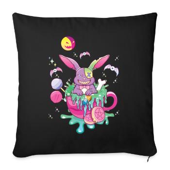 Scary Rabbit Man Kawaii Occult Satanic Pastel - Sofa pillowcase 17,3'' x 17,3'' (45 x 45 cm) - black - Front