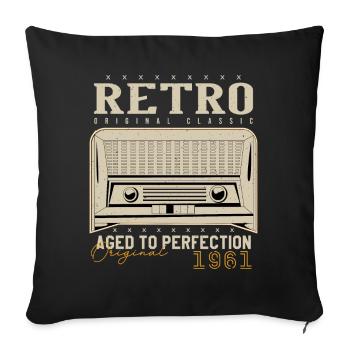 Retro 1961 Birthday Gift 1961 Vintage 1961 - Sofa pillowcase 17,3'' x 17,3'' (45 x 45 cm) - black - Front