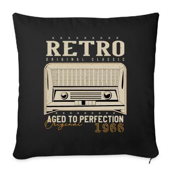 Rétro 1966 Cadeau Anniversaire 1966 Millésime 1966 - Housse de coussin décorative 45 x 45 cm - noir - Devant